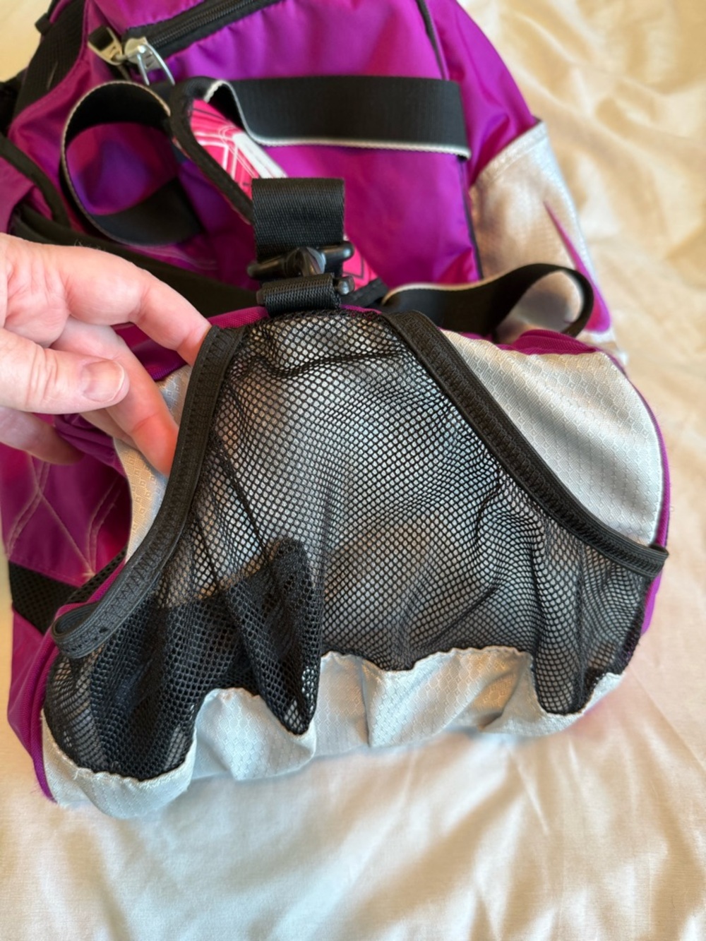 Nike Women's Purple and Silver Medium Travel Duffel Bag - Picture 7 of 9